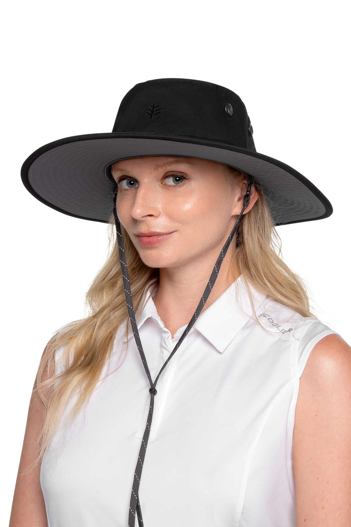 Unisex Leo Shapeable Wide Brim Hat | Black