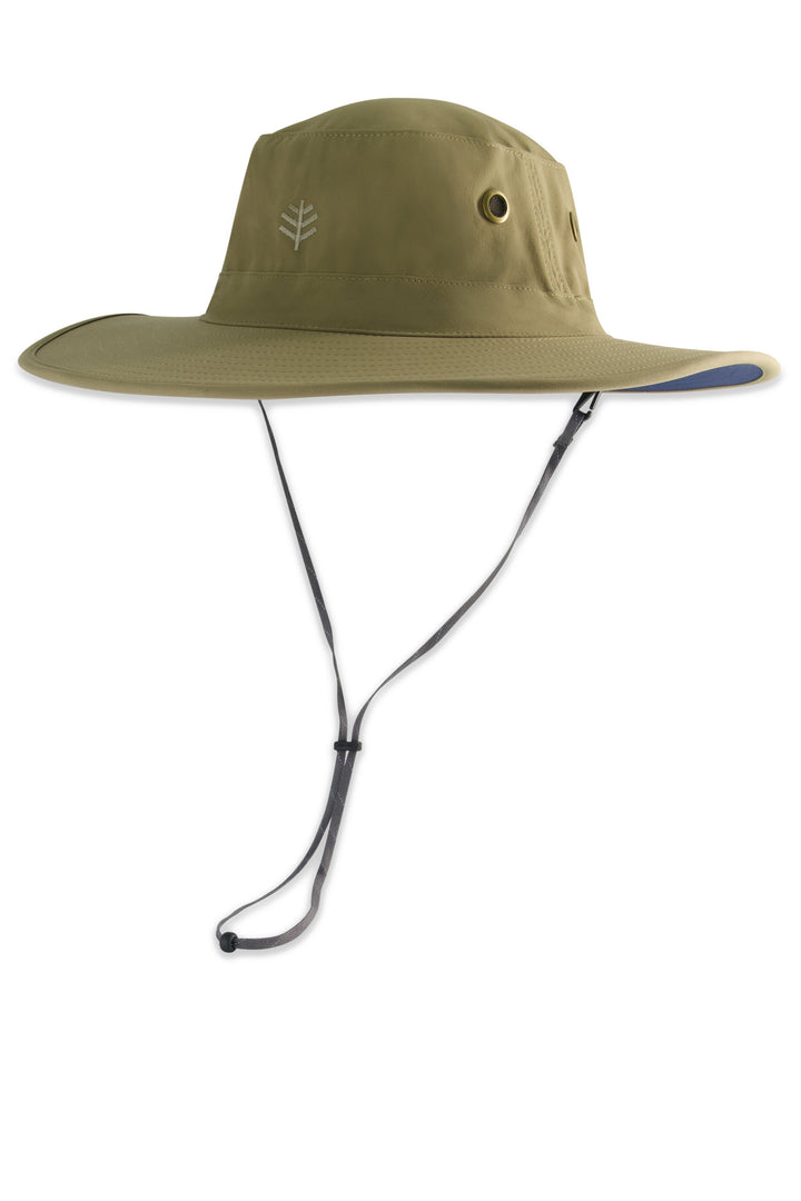 Unisex Leo Shapeable Wide Brim Hat | Khaki/Navy