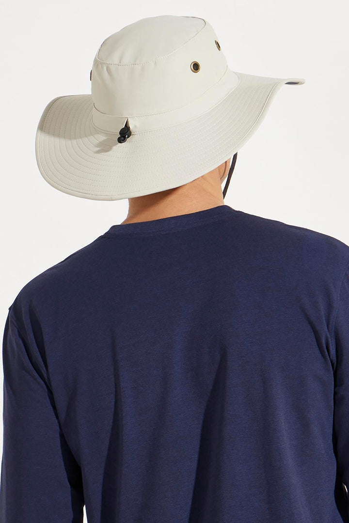 Unisex Leo Shapeable Wide Brim Hat | Stone/Navy