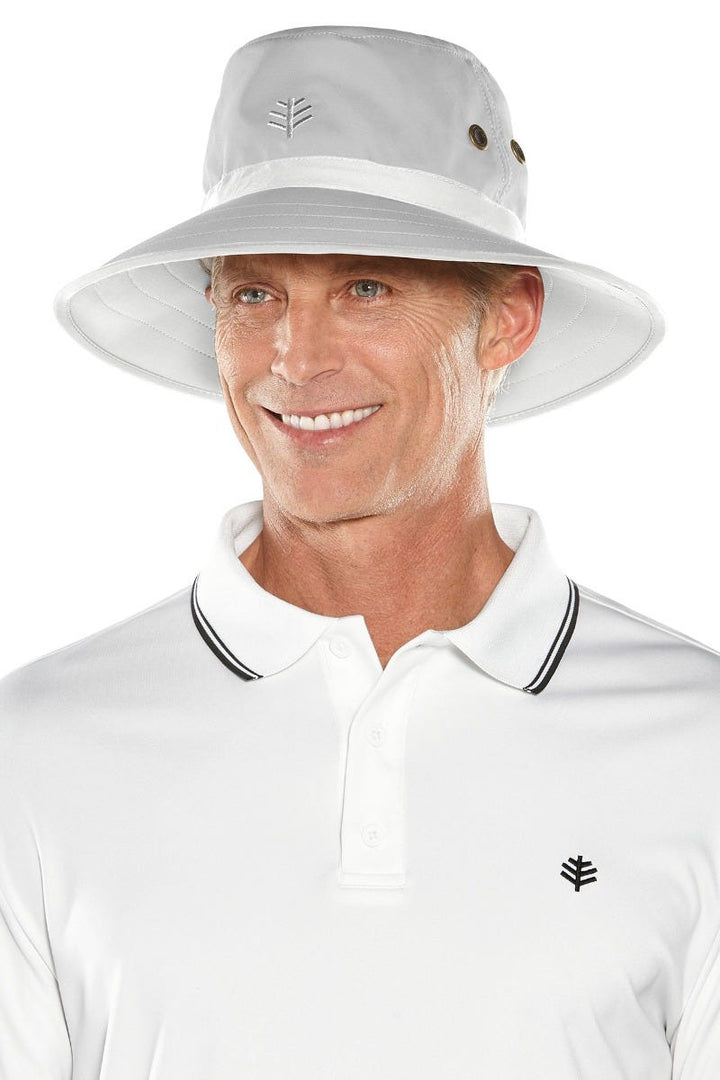 Coolibar unisex Matchplay Golf Hat UPF 50+, Silver/White / S/M