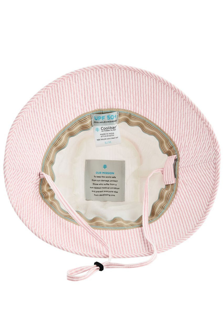 Kid's Taylor Chin Strap Hat | Light Pink Picnic Stripe