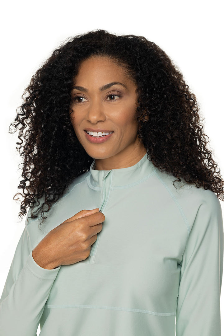 Women's Lawai Ruche Swim Shirt | Misty Aqua