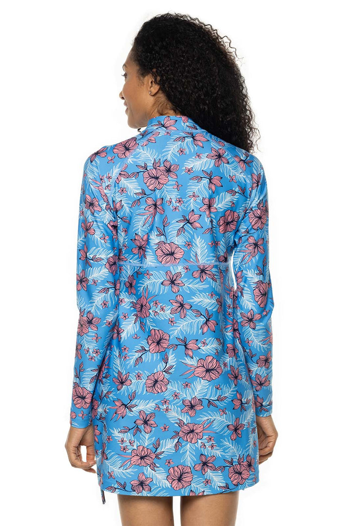 Women's Lawai Ruche Swim Shirt | Clear Sky Blue TROPICAL DAZE