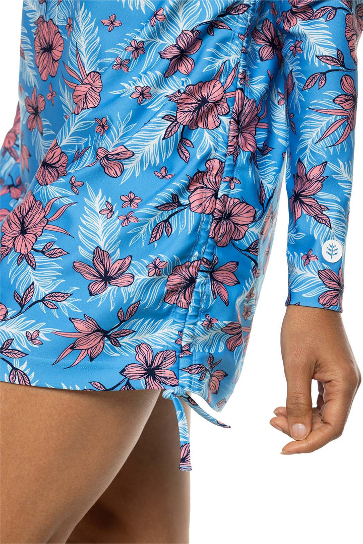 Women's Lawai Ruche Swim Shirt | Clear Sky Blue TROPICAL DAZE