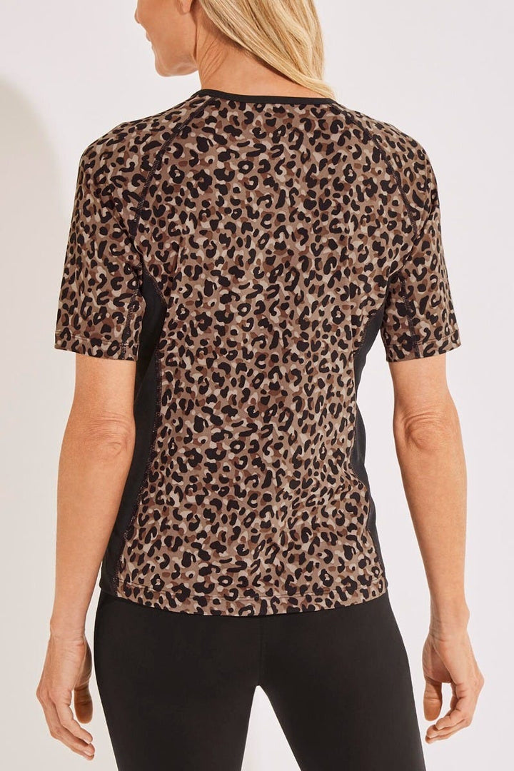 Women's Hightide Short Sleeve Swim Shirt | Brown Cheetah