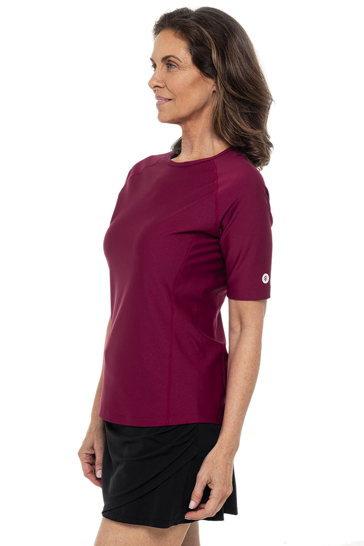 Women's Hightide Short Sleeve Swim Shirt | Red Crush