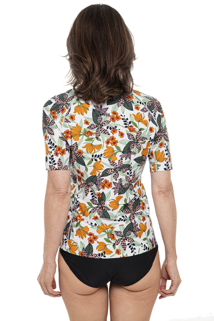 Women's Hightide Short Sleeve Swim Shirt | Apricot Crush Floral Paradise