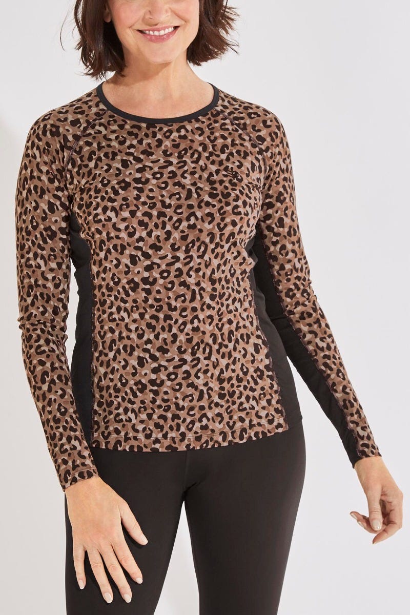 Womens Printed Long Sleeve Swim Tee