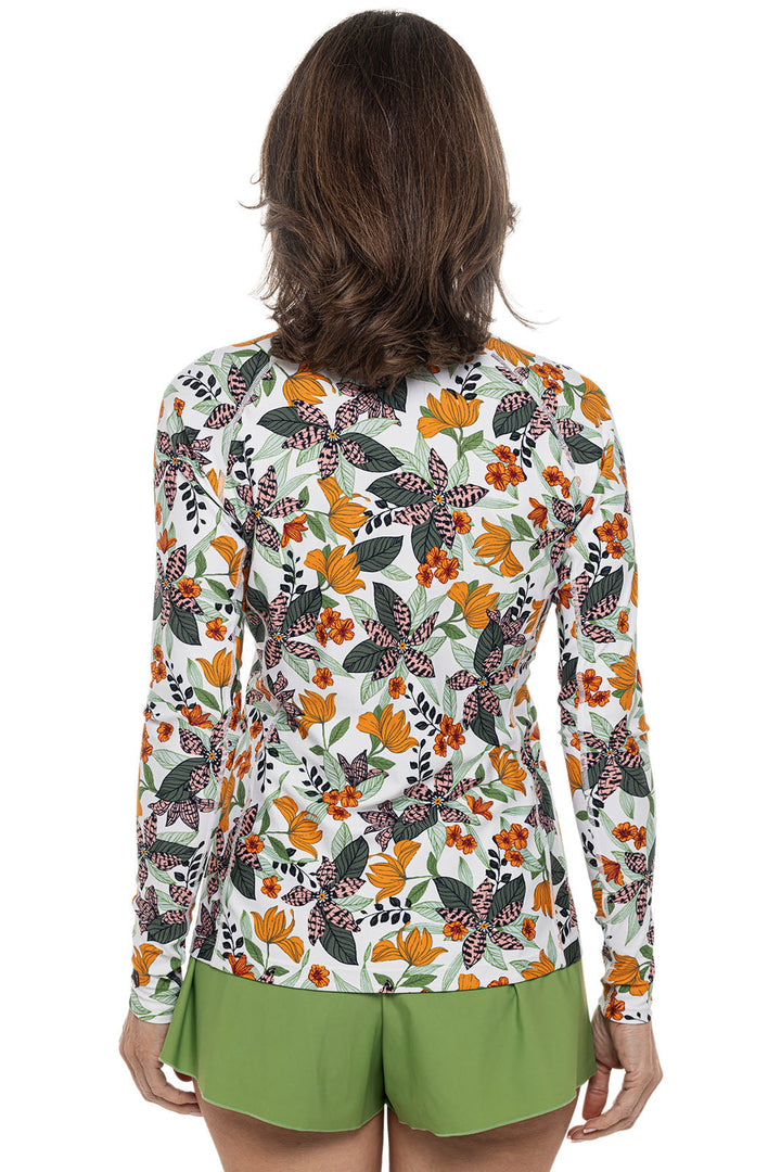 Women's Hightide Long Sleeve Swim Shirt | Apricot Crush Floral Paradise