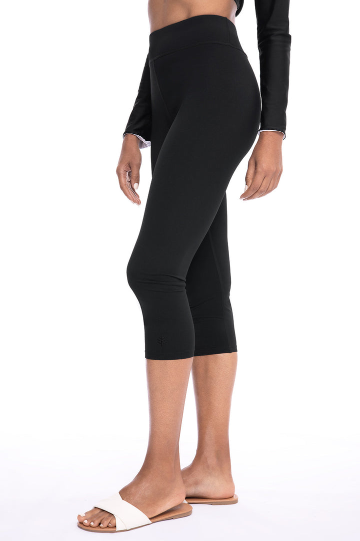 Women's Deep Water Swim Capris | Black