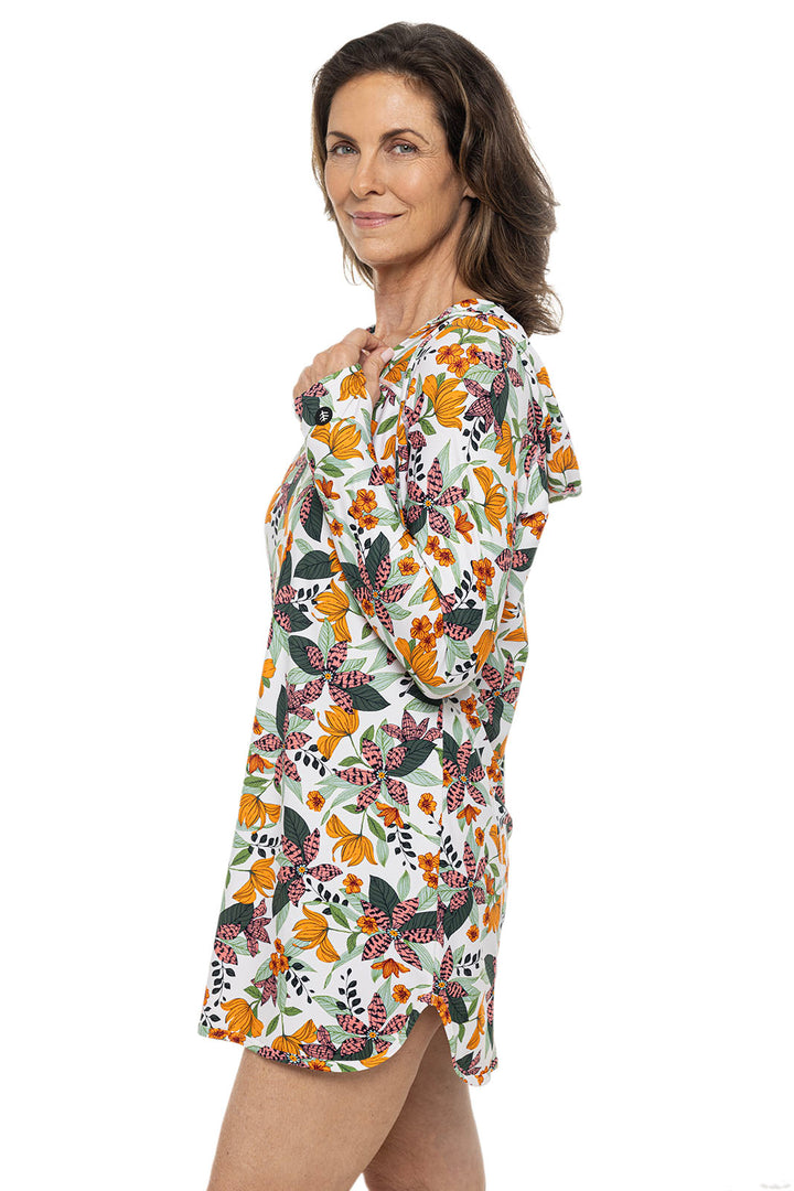 Women's Seacoast Swim Cover-Up Dress | Apricot Crush Floral Paradise