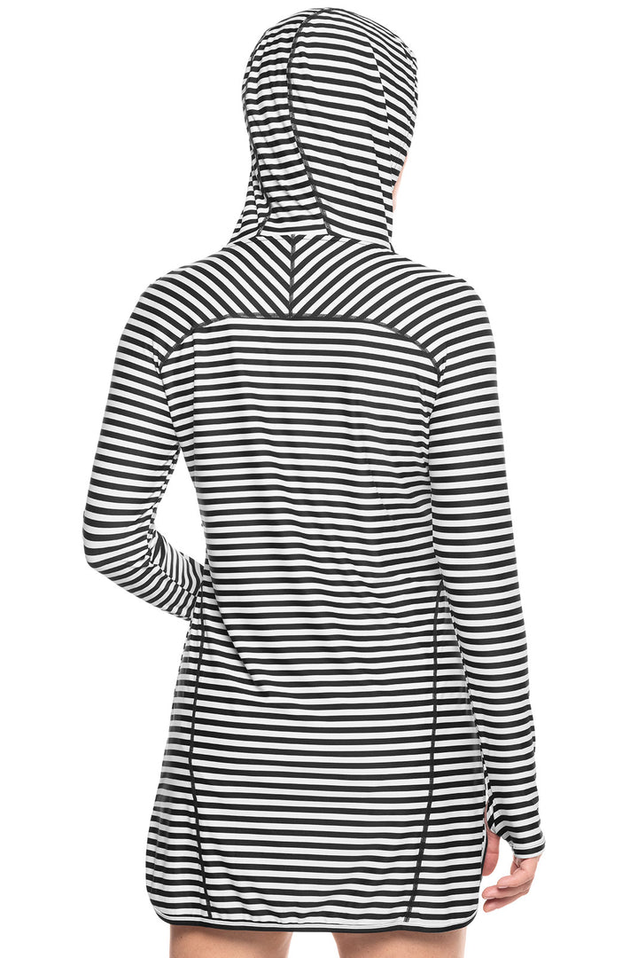 Women's Seacoast Swim Cover-Up Dress | White/Black Stripe