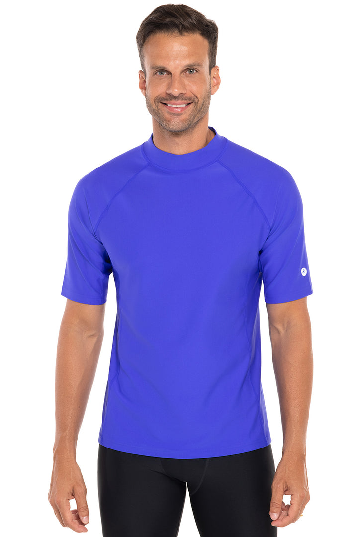 Men's Tulum Short Sleeve Surf Rash Guard  | Baja Blue