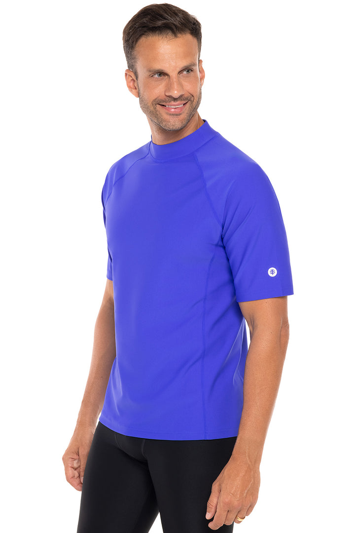 Men's Tulum Short Sleeve Surf Rash Guard  | Baja Blue