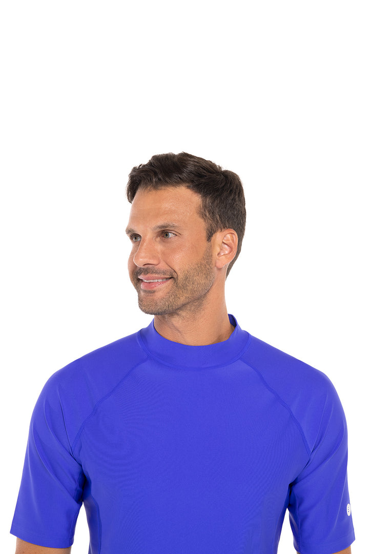 Men's Tulum Short Sleeve Surf Rash Guard  | Baja Blue