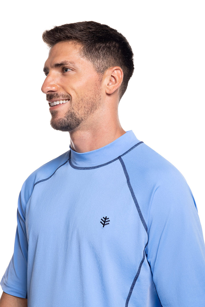 Men's Tulum Short Sleeve Surf Rash Guard | Surf Blue