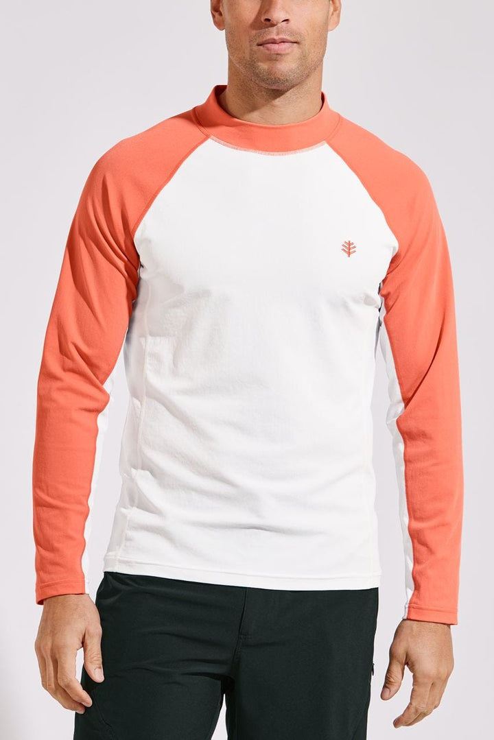 Men's Tulum Long Sleeve Surf Rash Guard | Soft Coral Colorblock