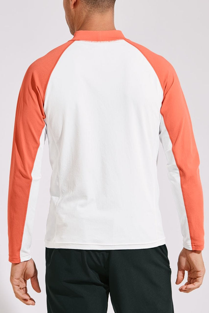 Men's Tulum Long Sleeve Surf Rash Guard | Soft Coral Colorblock