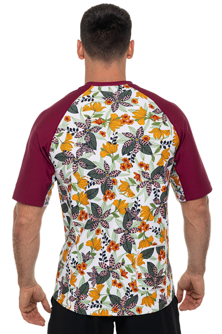 Men's Hightide Short Sleeve Swim Shirt | Apricot Crush Floral Paradise