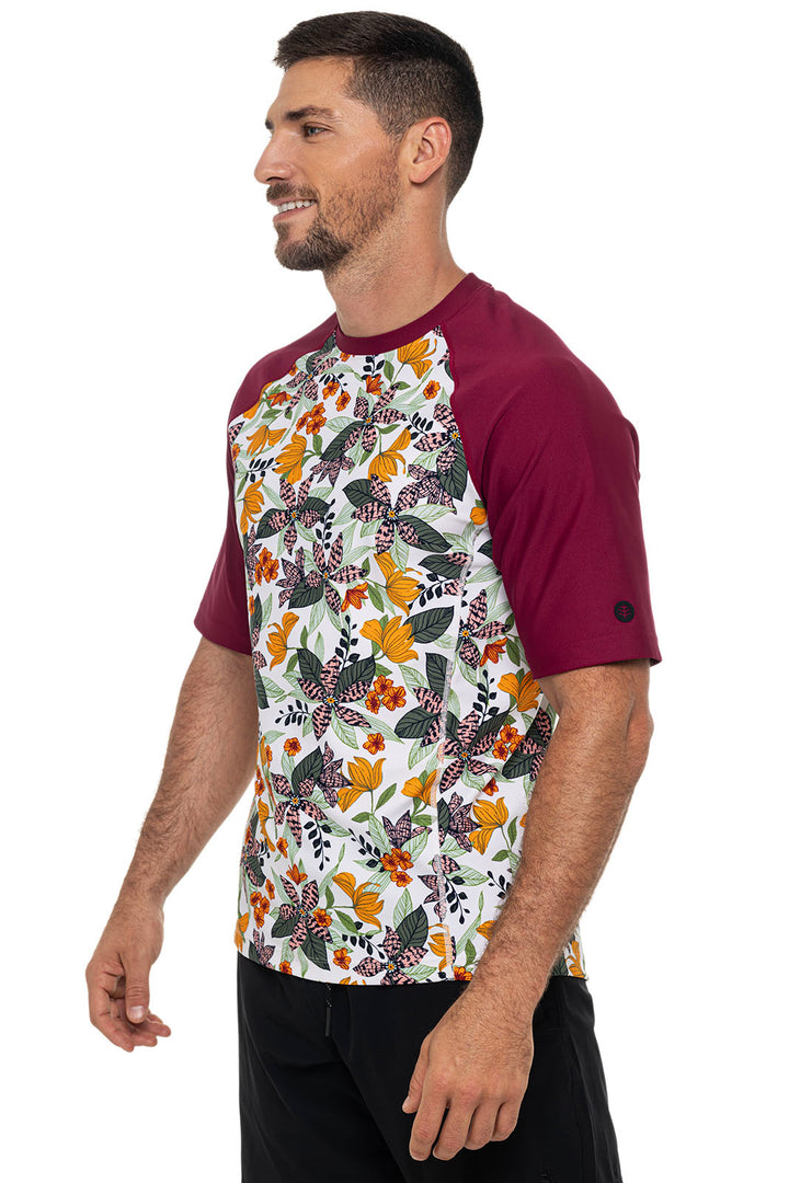 Men's Hightide Short Sleeve Swim Shirt | Apricot Crush Floral Paradise