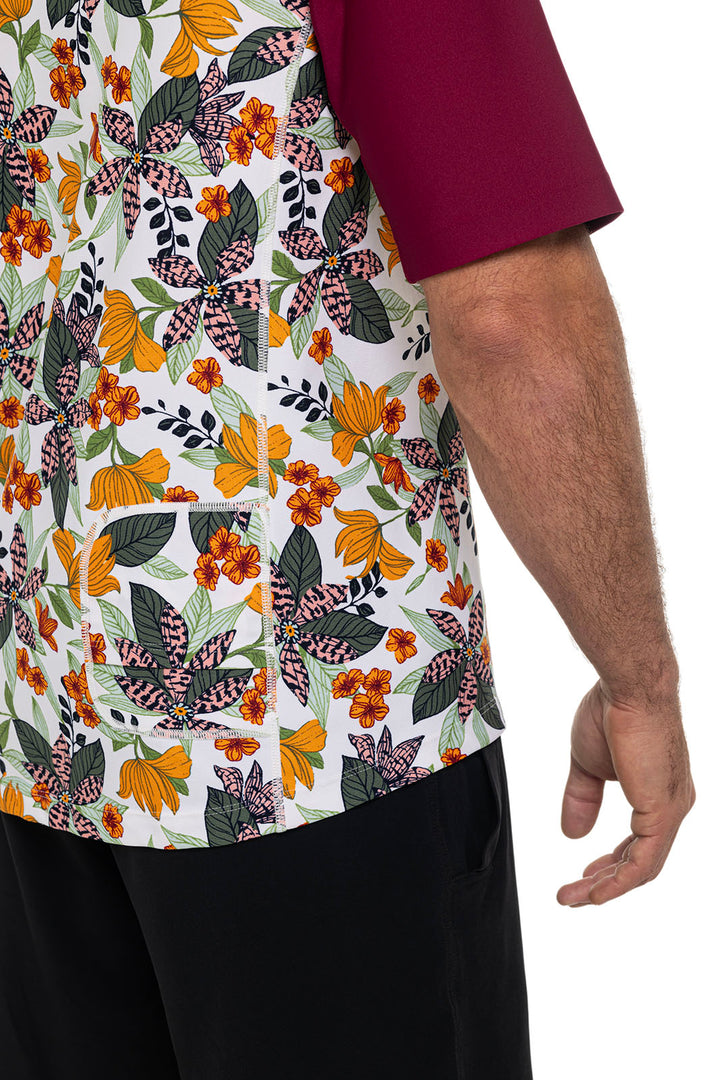 Men's Hightide Short Sleeve Swim Shirt | Apricot Crush Floral Paradise