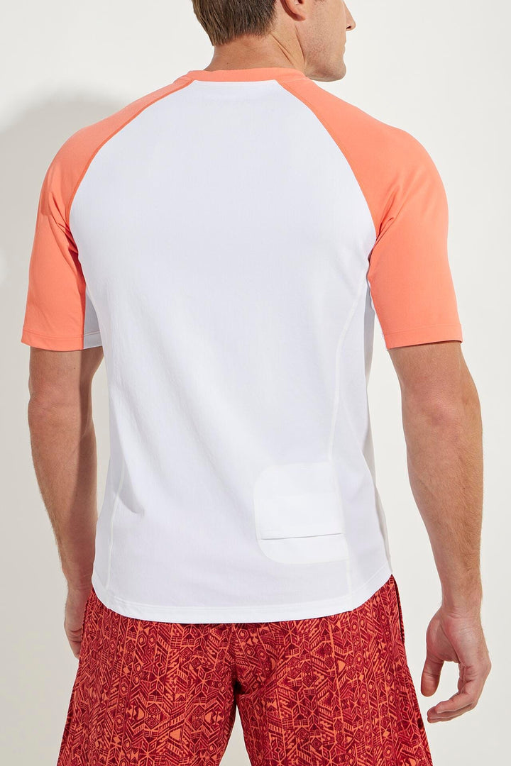 Men's Hightide Short Sleeve Swim Shirt | Soft Coral Colorblock