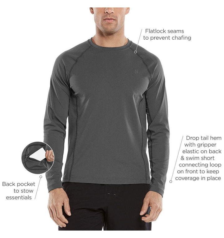 Crab Men's UV Long Sleeve by Chart Your Own Course | Long Sleeve | UPF 50  Sun Protection | Performance Polyester Rash Guard 
