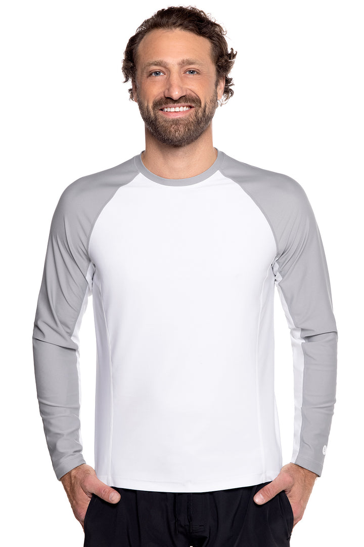 Men's Hightide Long Sleeve Swim Shirt | Slate/White Colorblock