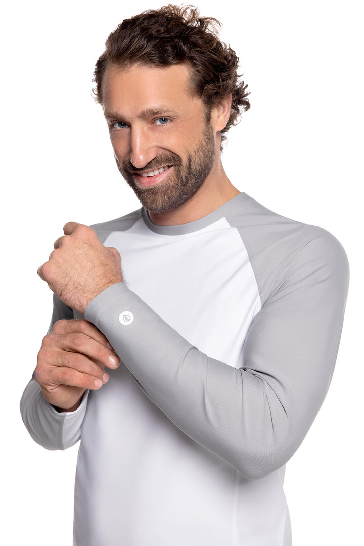 Men's Hightide Long Sleeve Swim Shirt | Slate/White Colorblock