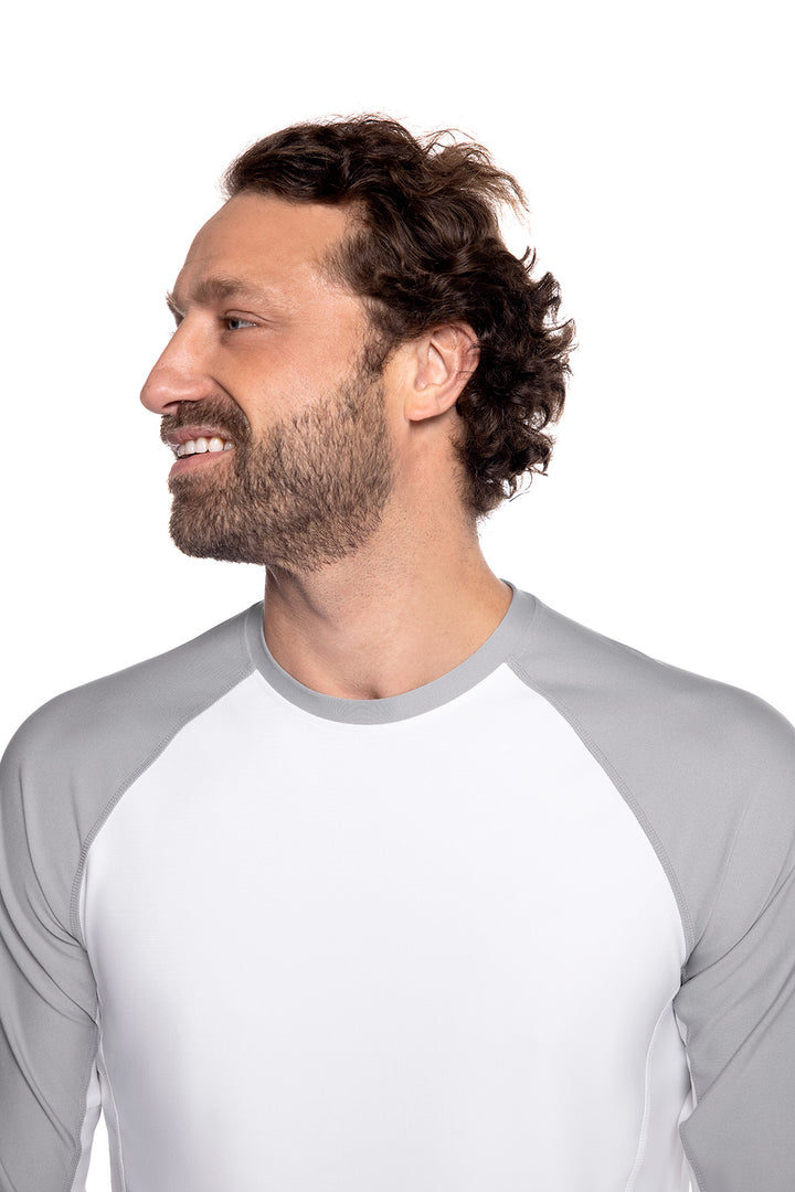 Men's Hightide Long Sleeve Swim Shirt | Slate/White Colorblock