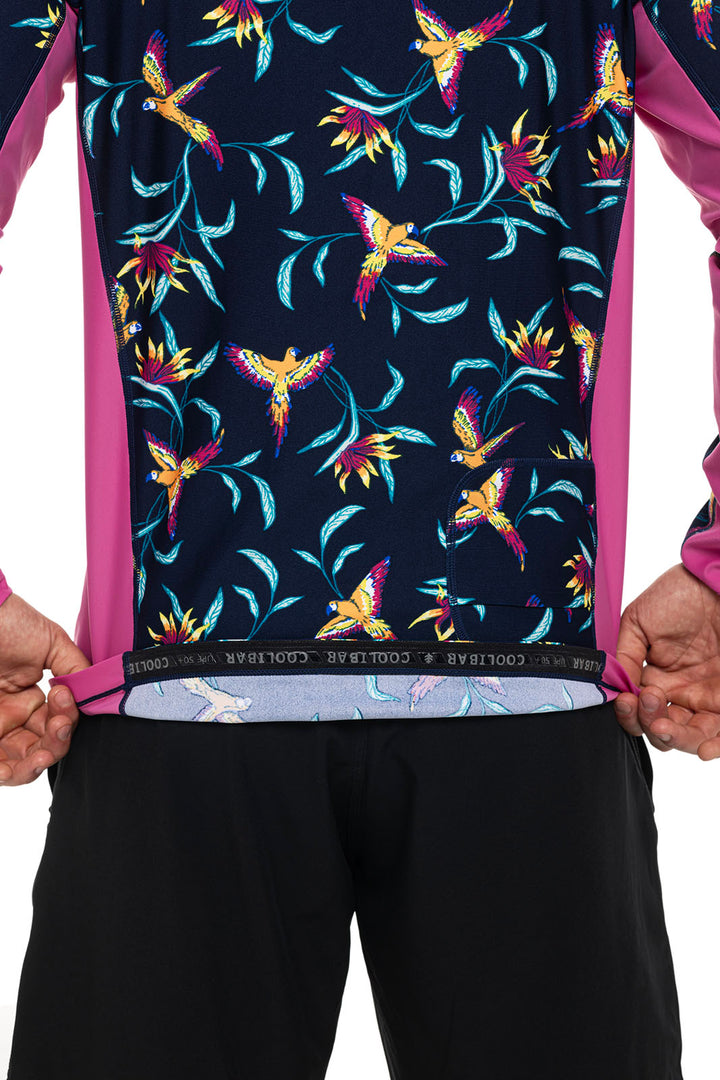 Men's Hightide Long Sleeve Swim Shirt | Navy Birds of Paradise