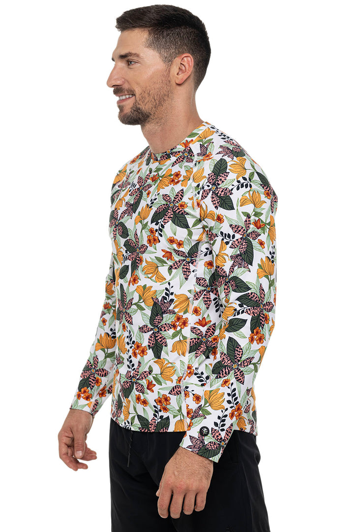 Men's Hightide Long Sleeve Swim Shirt | Apricot Crush Floral Paradise