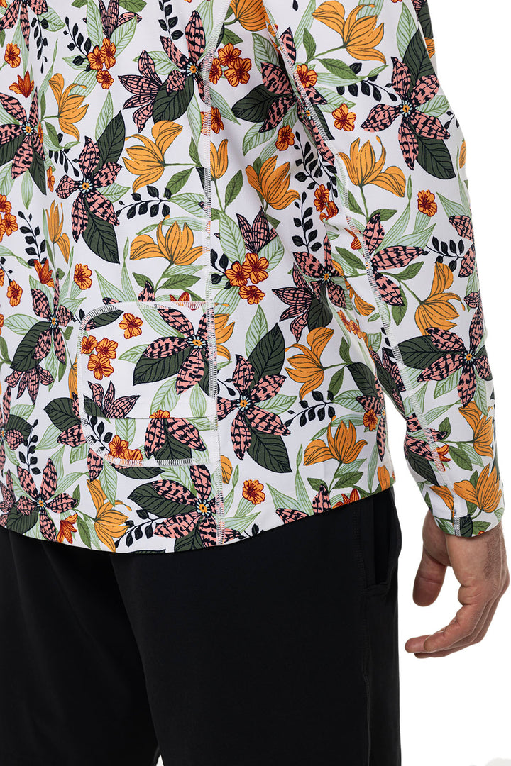 Men's Hightide Long Sleeve Swim Shirt | Apricot Crush Floral Paradise