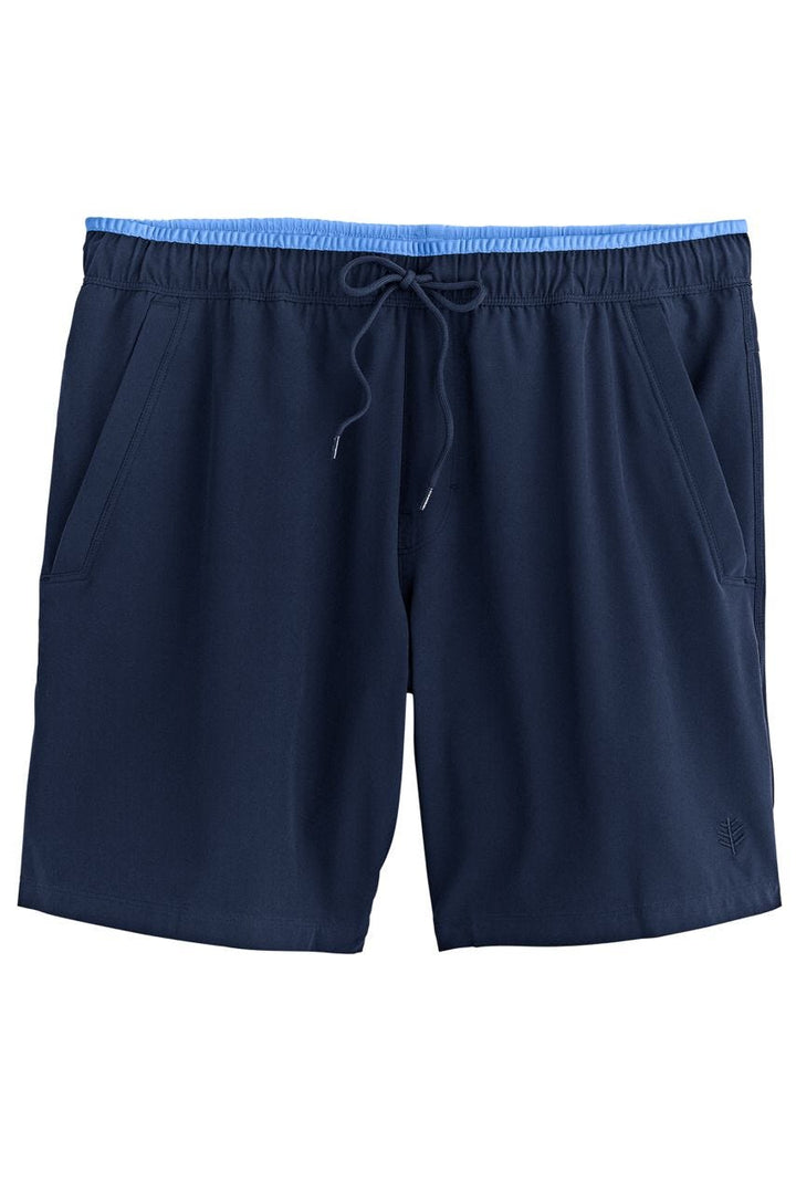 Men's Kahuna Swimming Shorts | Navy Surf Blue Piping