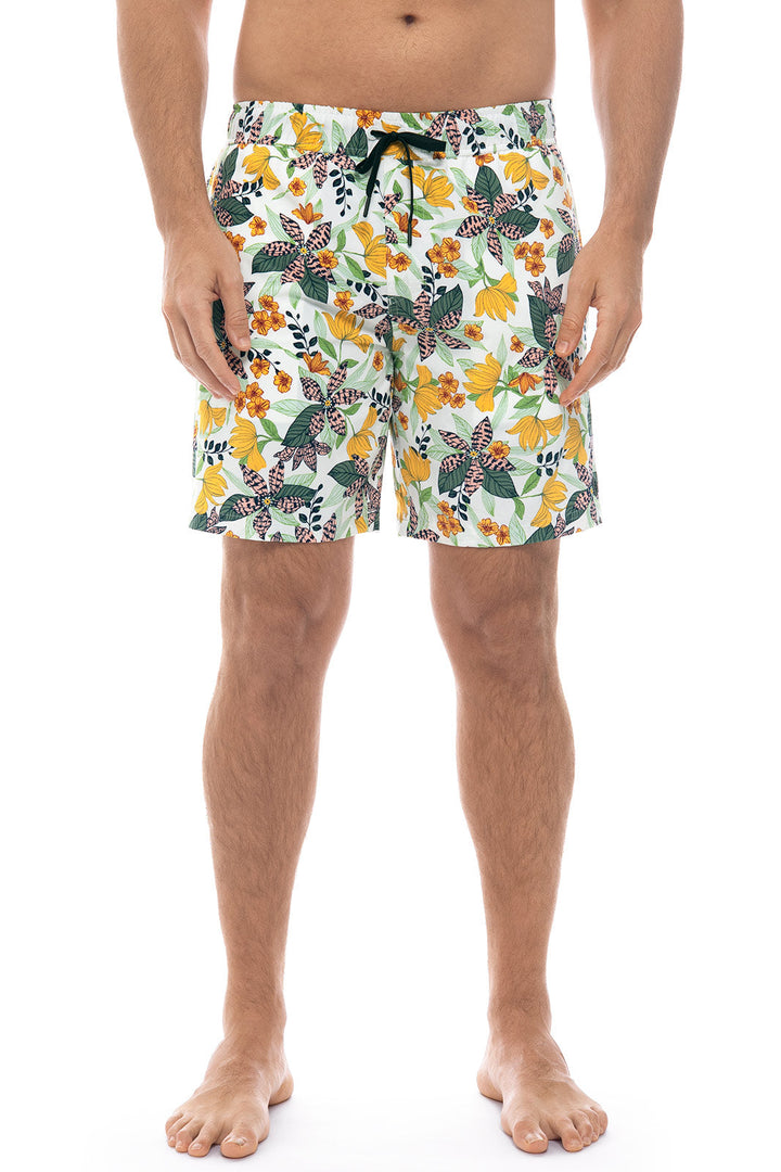 Men's Kahuna Swimming Shorts | Apricot Crush Floral Paradise