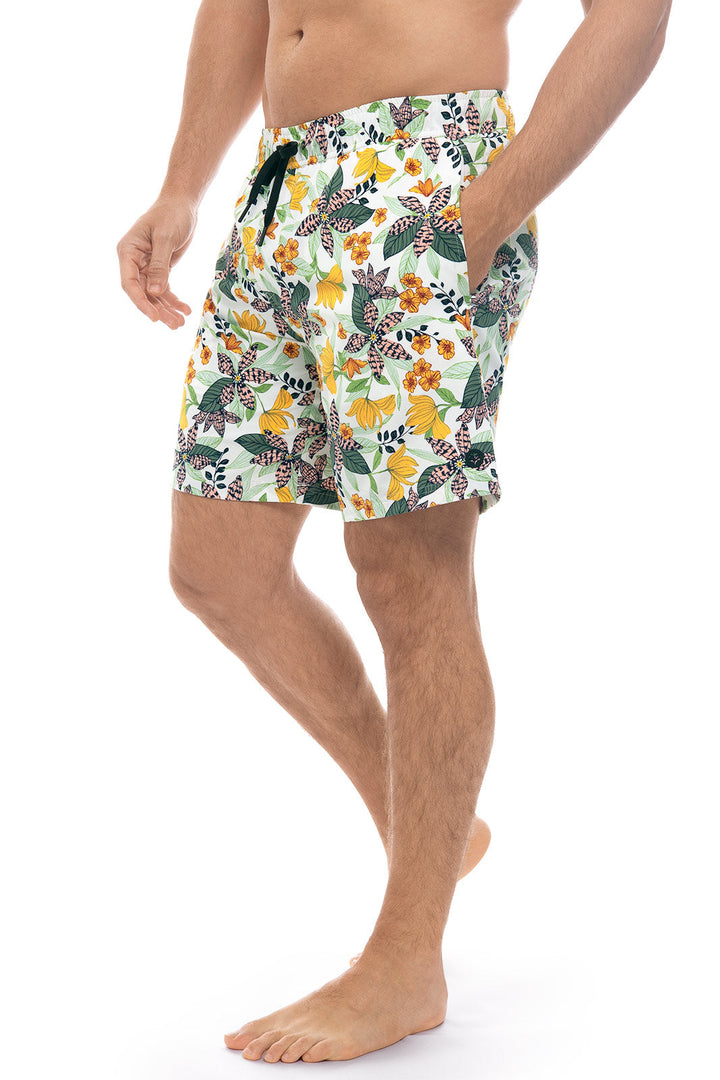 Men's Kahuna Swimming Shorts | Apricot Crush Floral Paradise