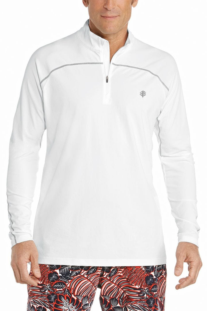 Men's Nocona Zip Rash Guard | White