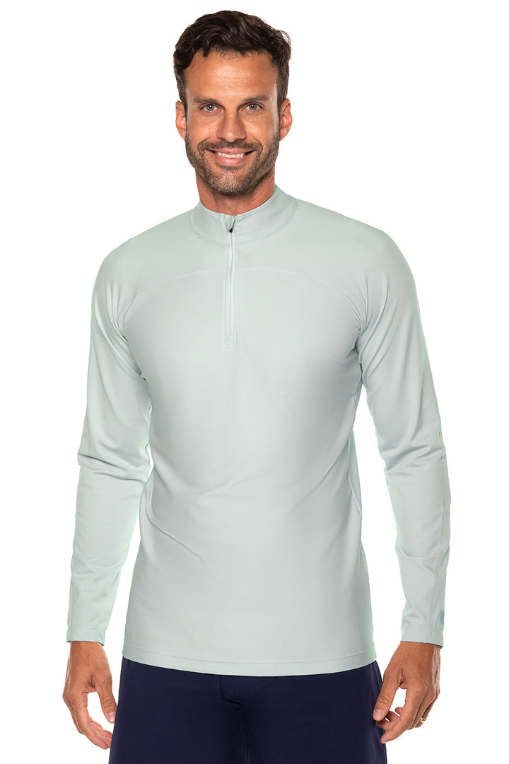 Men's Nocona Zip Rash Guard | Misty Aqua