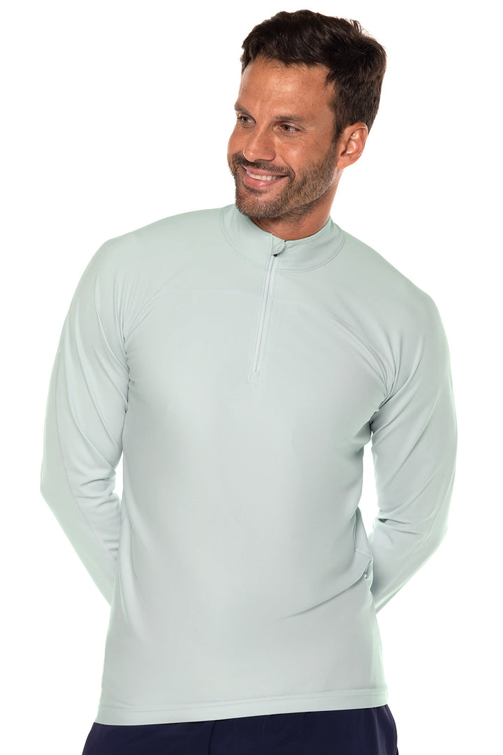 Men's Nocona Zip Rash Guard | Misty Aqua