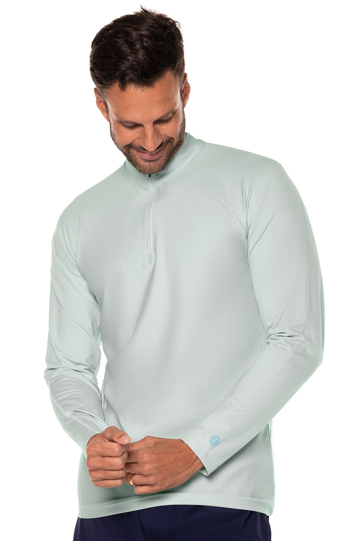 Men's Nocona Zip Rash Guard | Misty Aqua