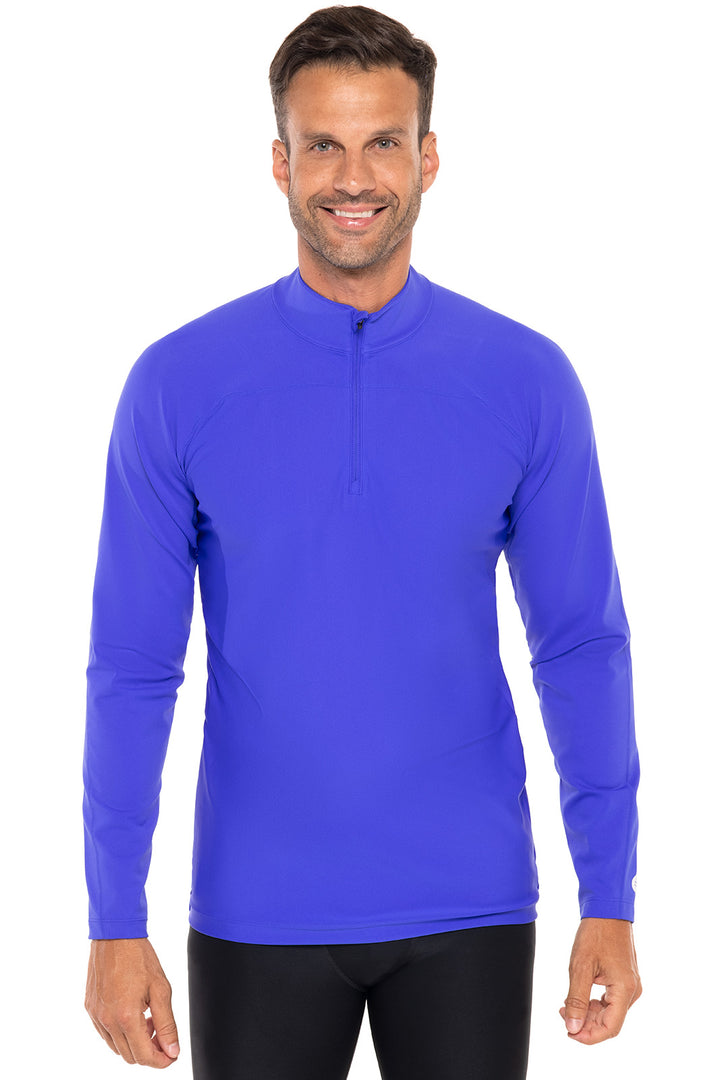 Men's Nocona Zip Rash Guard | Baja Blue