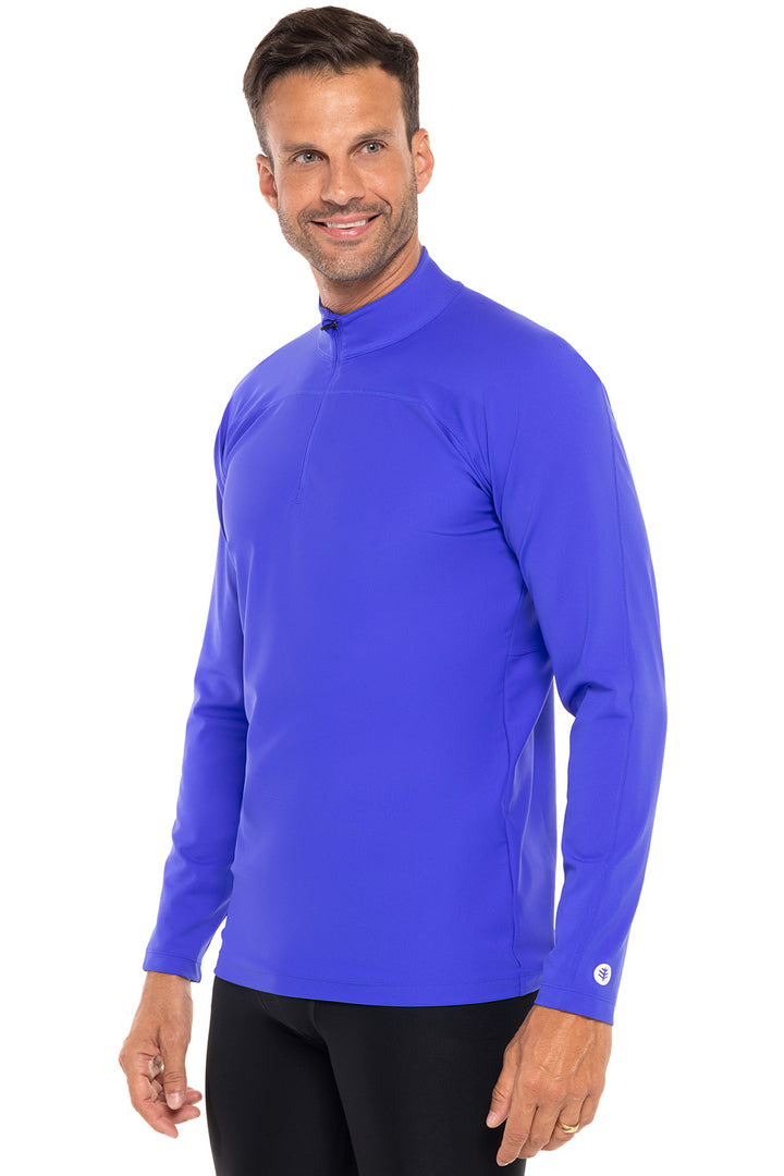 Men's Nocona Zip Rash Guard | Baja Blue