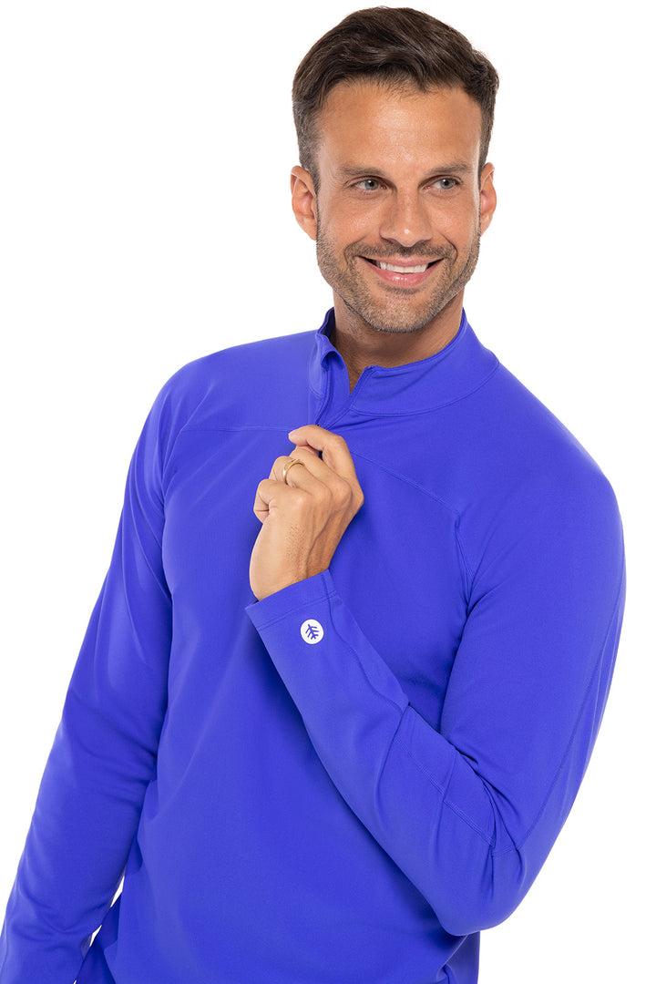 Men's Nocona Zip Rash Guard | Baja Blue