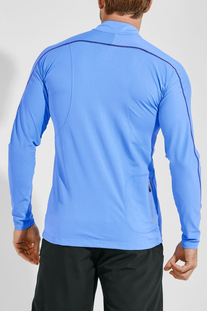 Men's Nocona Zip Rash Guard | Surf Blue