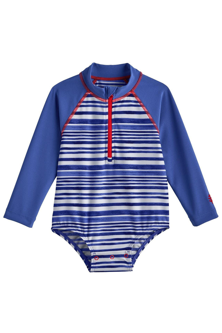 Baby Wave One-Piece Swimsuit | Sailor Watercolor Stripe