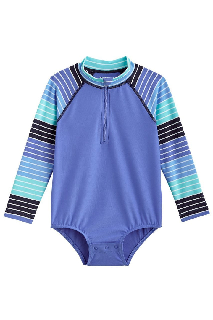 Baby Wave One-Piece Swimsuit | Aura Blue Colorblock