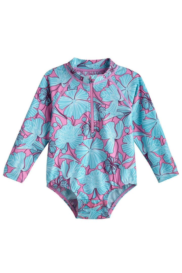 Baby Wave One-Piece Swimsuit | Tropical Orchid Botanical Floral