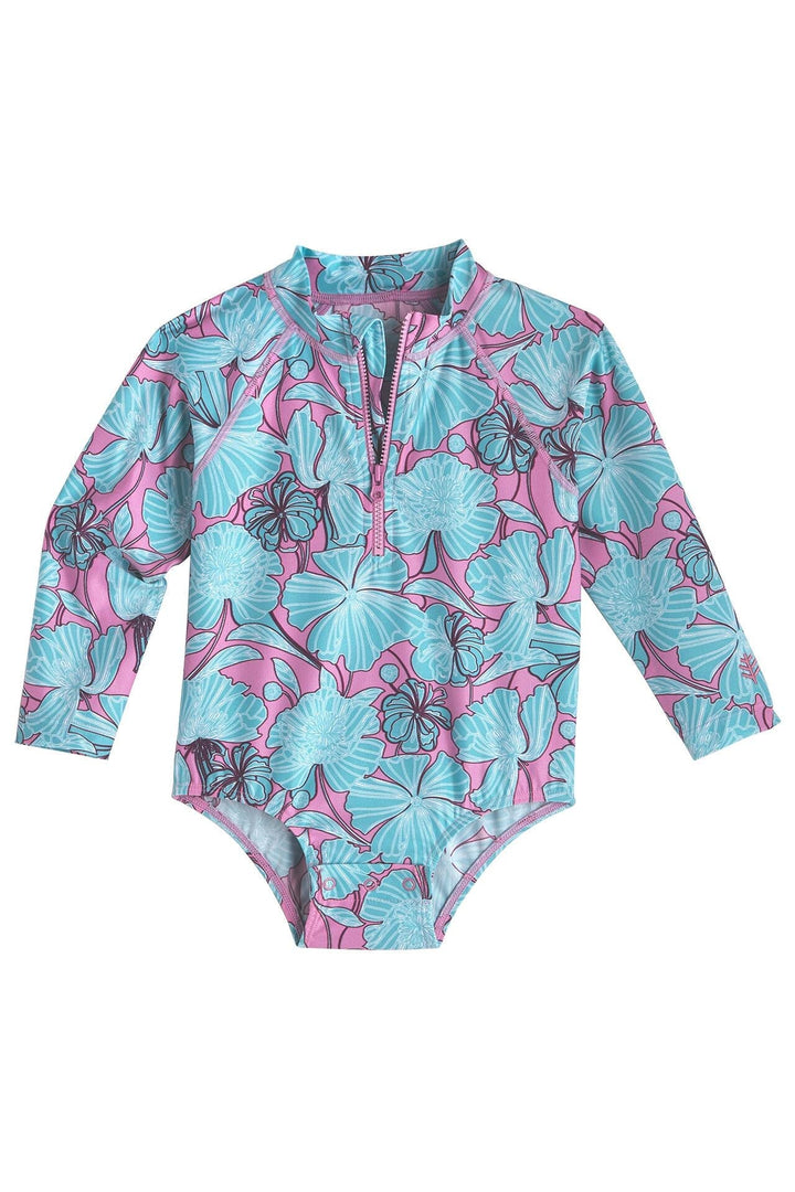 Baby Wave One-Piece Swimsuit | Tropical Orchid Botanical Floral