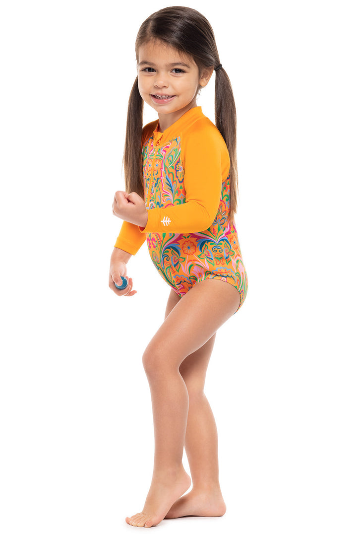 Baby Wave One-Piece Swimsuit | Apricot Crush MOSAIC GARDEN