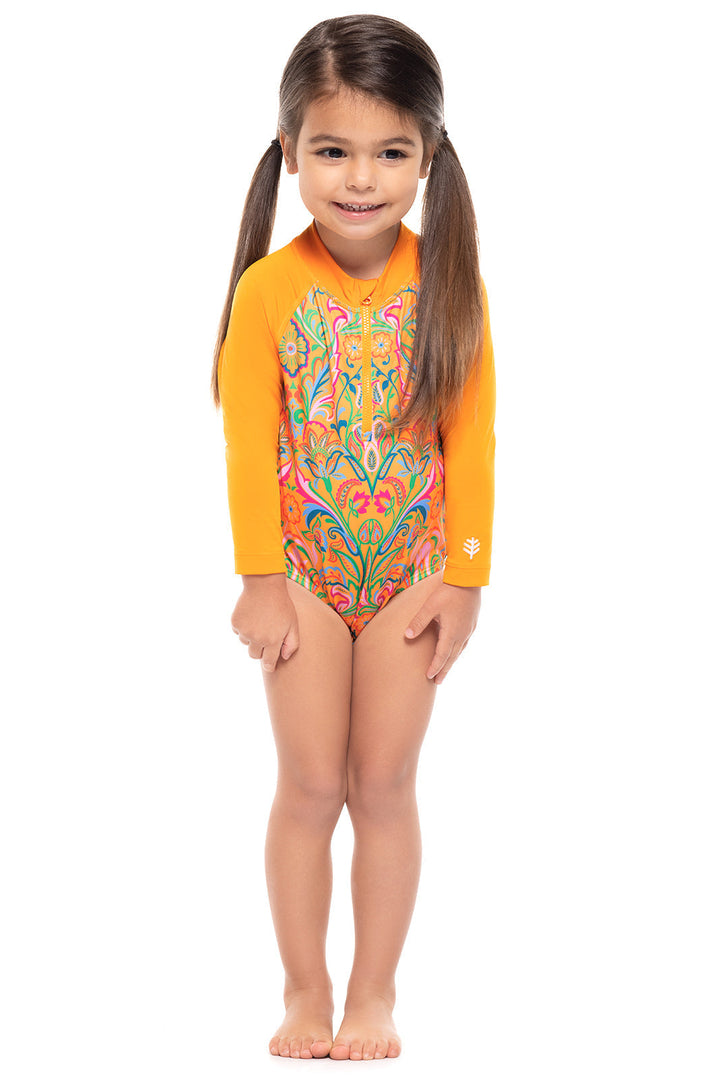 Baby Wave One-Piece Swimsuit | Apricot Crush MOSAIC GARDEN